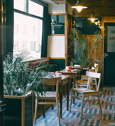 inside a cafe
