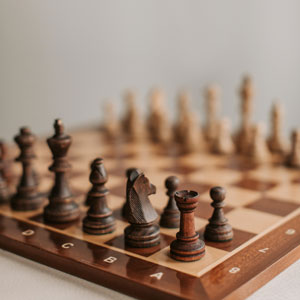 chess board and pieces